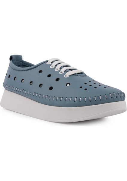 Emel Ayakkabı Yumuşak Ortopedik Modern Rahat Delikli Deri Ayakkabı 31-102 Kot Mavi modelleri