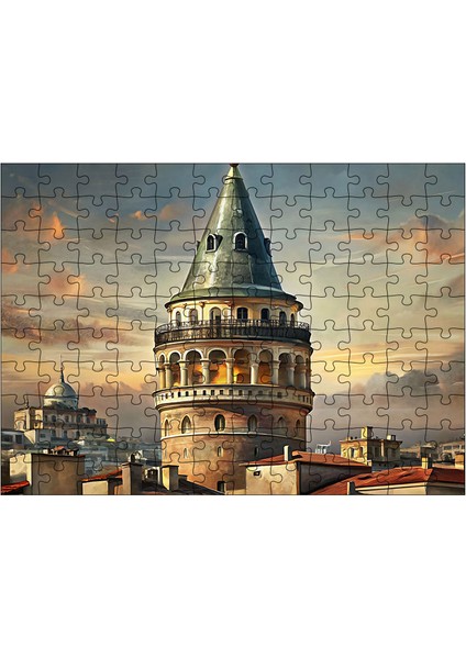 Ahşap Mdf Puzzle Yapboz Istanbul Galata Kulesi 120 Parça 25*35 cm