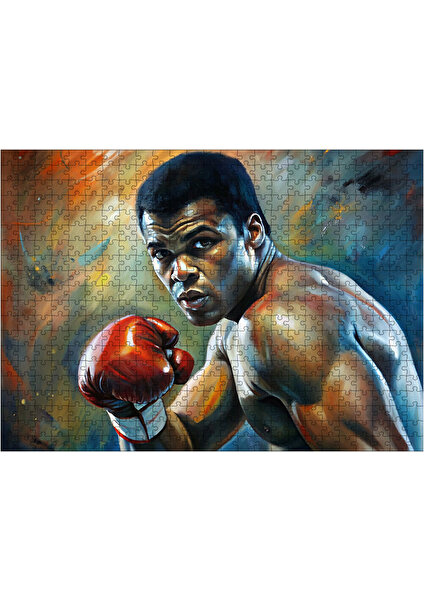 Ahşap Mdf Puzzle Yapboz Boksör Muhammed Ali 500 Parça 50*70 cm