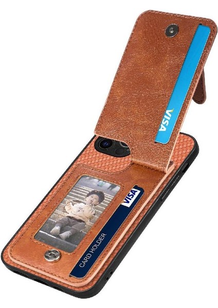 IPhone 12 Için Kılıf Pro Max Standı Manyetik Araç Montaj Fermuar Cüzdan Crad Yuvası (Yurt Dışından)