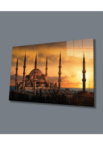 Sultanahmet Cami Cam Tablo Hediyelik Büyük Tablo Ev Ofis Dekoru