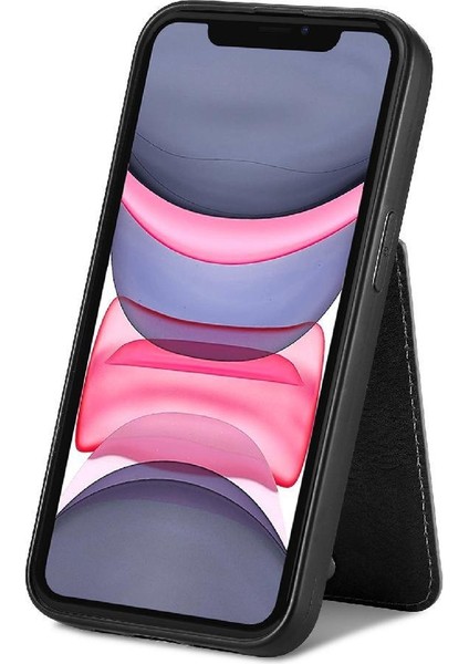 IPhone 11 Için Kılıf Cüzdan Crad Yuvası Fermuar Standı Manyetik Araç Montaj (Yurt Dışından) modelleri