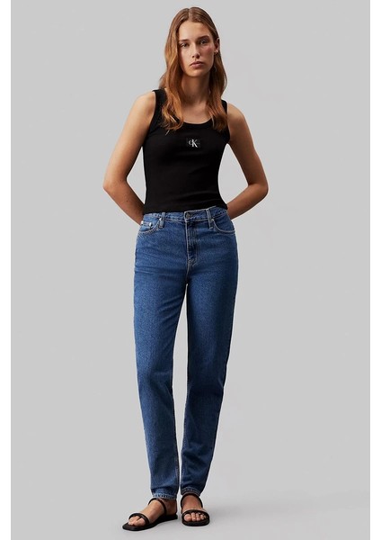 Kadın Dar Kesim Düz Paça Mavi Jeans