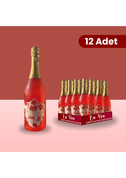 Alkolsüz Şampanya Çilek Aromalı Simli 12X750 ml