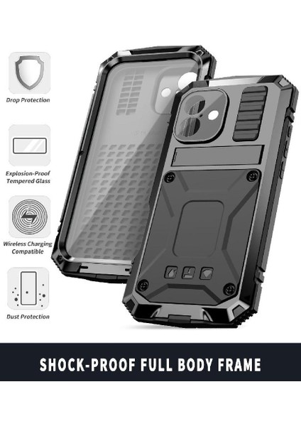 IPhone 16 Için Metal Kasa Withkickstand 360 Tam Vücut Koruyucu Kapak (Yurt Dışından) fiyatları