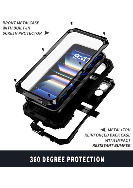 IPhone 16 Için Metal Kasa Withkickstand 360 Tam Vücut Koruyucu Kapak (Yurt Dışından) modelleri