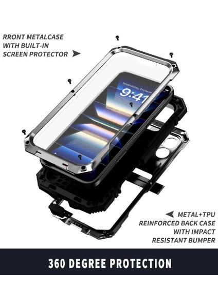 IPhone 16 Için Metal Kasa Artı Şok Geçirmez Cam Ekran Koruyucu 360 (Yurt Dışından) modelleri