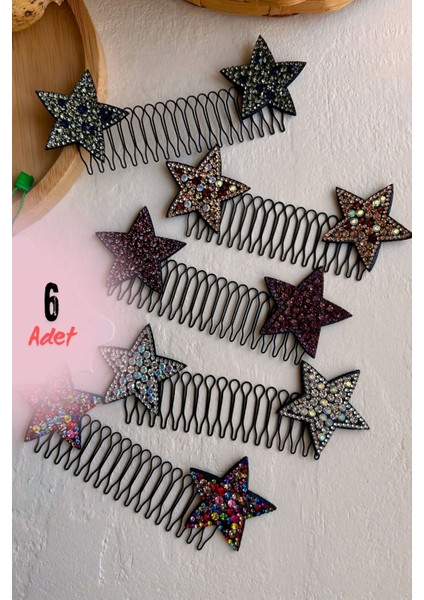 Telli Yıldız Toka Pinterest Tokası 6 Adet