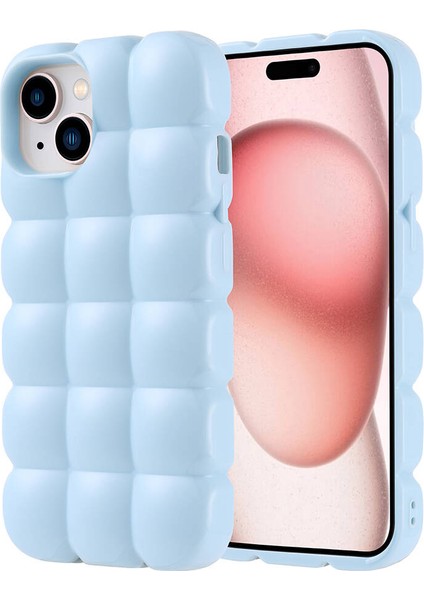 Lyon Tech Apple iPhone 15 Kılıf Parlak Esnek Silikon Zore Dom Dom Kapak