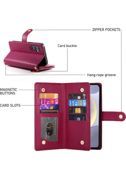 Samsung Galaxy S24 Artı Çok Fonksiyonlu Cüzdan Iş Için Flip Case (Yurt Dışından) indirimleri