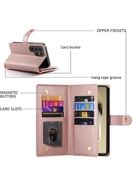 Mays Boutique Samsung Galaxy S24 Için Flip Case Ultra Iş Standı Crossbody Kayış (Yurt Dışından)