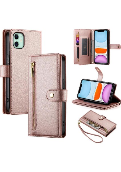 IPhone 11 Için Flip Case Crossbody Kayış Standı Cüzdan Çok Fonksiyonlu (Yurt Dışından) indirimleri