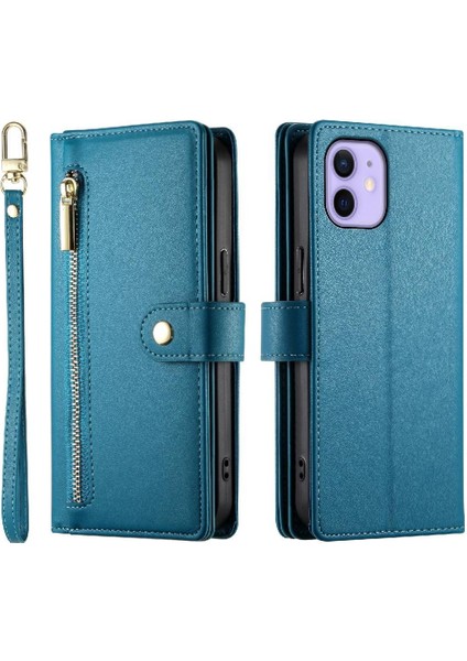 IPhone 12 Için Flip Case Çok Fonksiyonlu Standı Crossbody Kayış Cüzdan (Yurt Dışından)