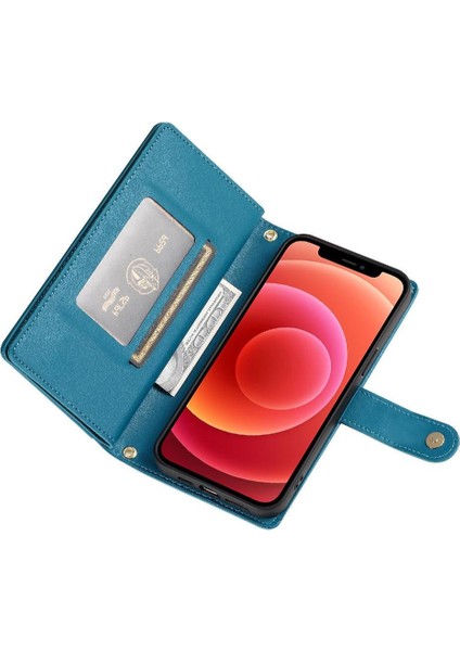 IPhone 12 Için Flip Case Çok Fonksiyonlu Standı Crossbody Kayış Cüzdan (Yurt Dışından)