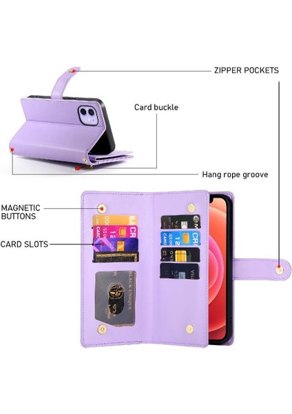 IPhone 12 Pro Için Flip Case Crossbody Kayış Iş Çok Fonksiyonlu (Yurt Dışından)