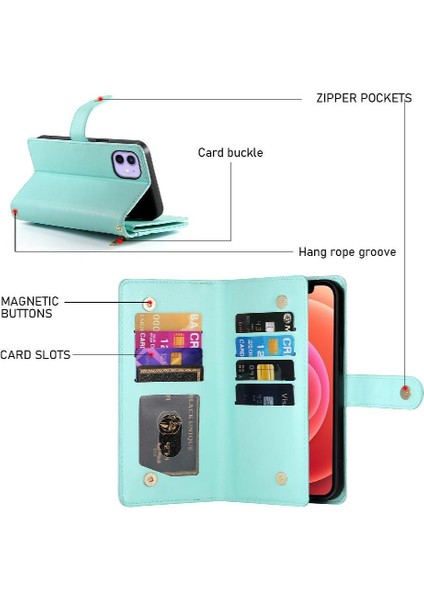 IPhone 12 Pro Için Flip Case Crossbody Kayış Iş Çok Fonksiyonlu (Yurt Dışından)