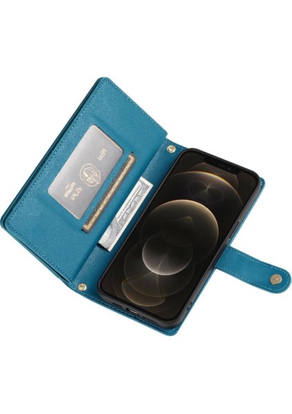IPhone 12 Için Flip Case Pro Max Crossbody Kayış Iş Standı Cüzdan (Yurt Dışından)