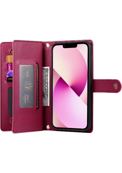 IPhone 13 Iş Cüzdan Standı Crossbody Askısı Için Flip Case (Yurt Dışından) fırsatları