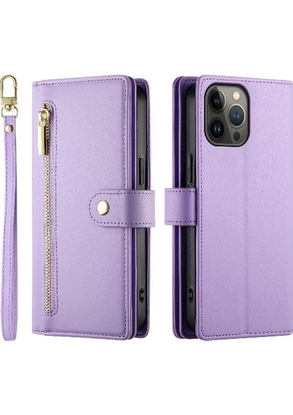 IPhone 13 Için Flip Case Pro Max Çok Fonksiyonlu Crossbody Kayış Cüzdan (Yurt Dışından)