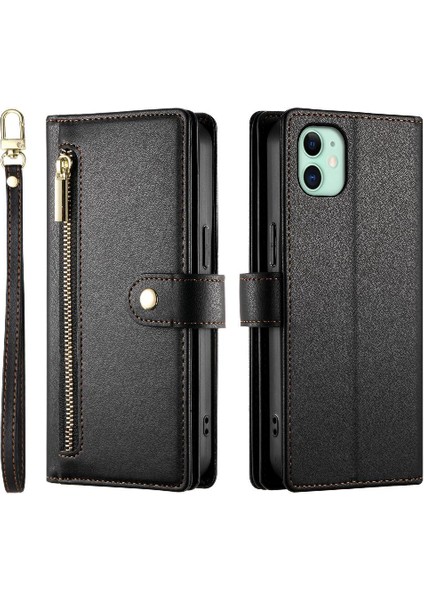 IPhone 11 Için Flip Case Crossbody Kayış Standı Cüzdan Çok Fonksiyonlu (Yurt Dışından)