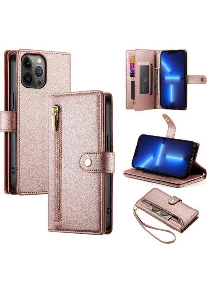 IPhone 13 Için Flip Case Pro Max Çok Fonksiyonlu Crossbody Kayış Cüzdan (Yurt Dışından)