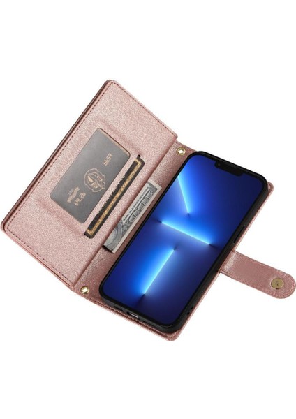 IPhone 13 Için Flip Case Pro Max Çok Fonksiyonlu Crossbody Kayış Cüzdan (Yurt Dışından)