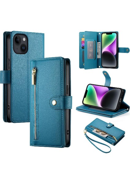 IPhone 14 Için Flip Case Çok Fonksiyonlu Iş Crossbody Kayış Cüzdan (Yurt Dışından) fiyatları
