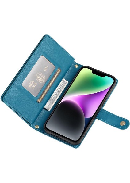 IPhone 14 Için Flip Case Çok Fonksiyonlu Iş Crossbody Kayış Cüzdan (Yurt Dışından) indirimleri