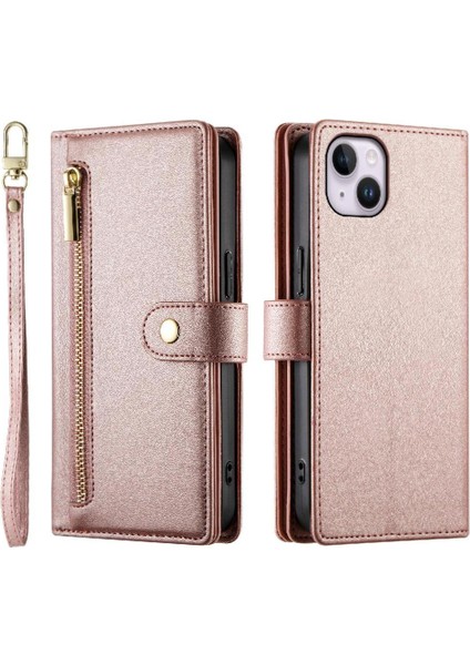 IPhone 14 Için Flip Case Artı Crossbody Kayış Cüzdan Çok Fonksiyonlu Standı (Yurt Dışından)