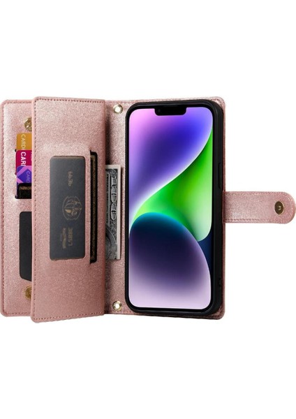 IPhone 14 Için Flip Case Artı Crossbody Kayış Cüzdan Çok Fonksiyonlu Standı (Yurt Dışından)
