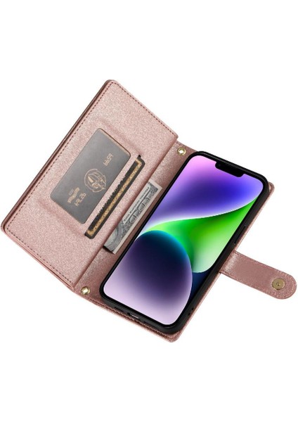 IPhone 14 Için Flip Case Artı Crossbody Kayış Cüzdan Çok Fonksiyonlu Standı (Yurt Dışından)