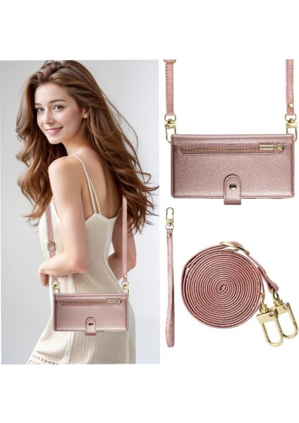 IPhone 14 Için Flip Case Artı Crossbody Kayış Cüzdan Çok Fonksiyonlu Standı (Yurt Dışından)