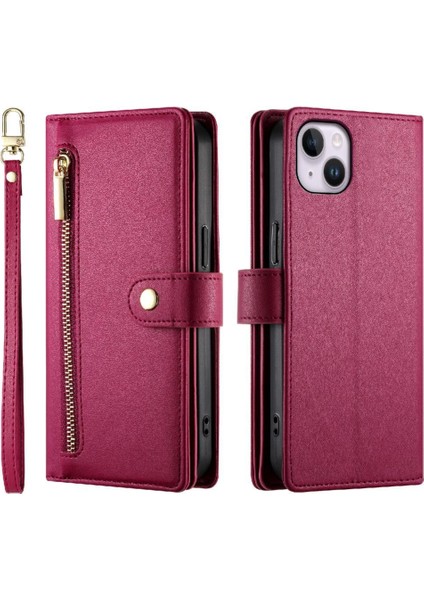 IPhone 14 Için Flip Case Artı Crossbody Kayış Cüzdan Çok Fonksiyonlu Standı (Yurt Dışından)