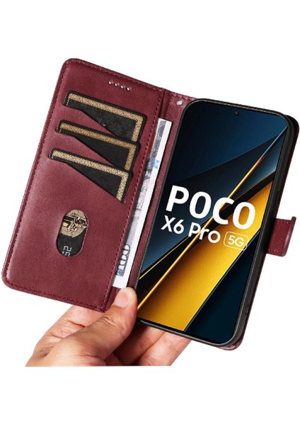 Xiaomi Poco X6 Pro 5g Için Filp Durumda Preslenmiş Pu Deri Ayrılabilir Siyah (Yurt Dışından) indirimleri