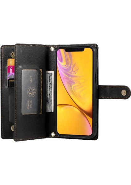 IPhone Xr Standı Cüzdan Çok Fonksiyonlu Crossbody Askısı Için Flip Case (Yurt Dışından)