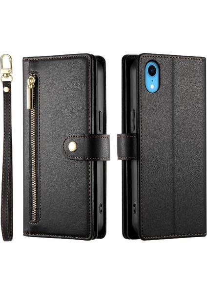 IPhone Xr Standı Cüzdan Çok Fonksiyonlu Crossbody Askısı Için Flip Case (Yurt Dışından)