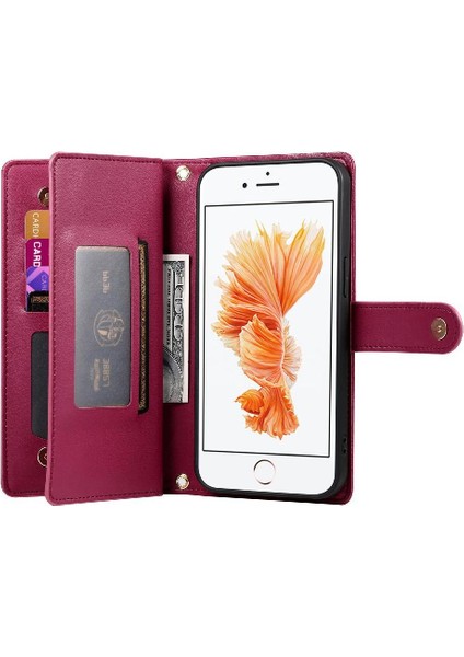 IPhone 6 Için Flip Case Çok Fonksiyonlu Crossbody Kayış Iş Cüzdan (Yurt Dışından)