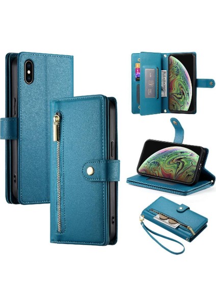 IPhone Xs Max Çok Fonksiyonlu Cüzdan Iş Crossbody Için Flip Case (Yurt Dışından)