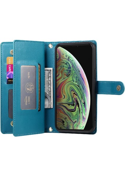 IPhone Xs Max Çok Fonksiyonlu Cüzdan Iş Crossbody Için Flip Case (Yurt Dışından)