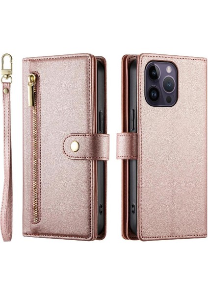 IPhone 14 Için Flip Case Pro Max Iş Crossbody Kayış Cüzdan Standı (Yurt Dışından)