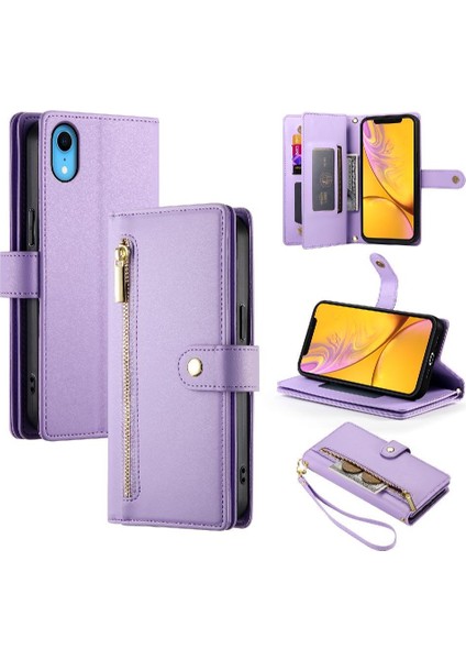 IPhone Xr Standı Cüzdan Çok Fonksiyonlu Crossbody Askısı Için Flip Case (Yurt Dışından)