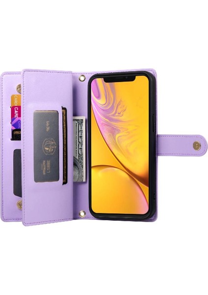 IPhone Xr Standı Cüzdan Çok Fonksiyonlu Crossbody Askısı Için Flip Case (Yurt Dışından)