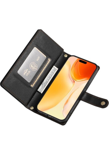 IPhone 16 Için Flip Case Artı Cüzdan Crossbody Kayış Standı Çok Fonksiyonlu (Yurt Dışından)