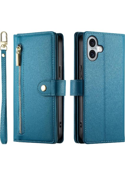 IPhone 16 Için Flip Case Artı Cüzdan Crossbody Kayış Standı Çok Fonksiyonlu (Yurt Dışından)