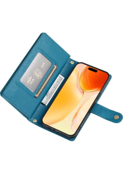 IPhone 16 Için Flip Case Artı Cüzdan Crossbody Kayış Standı Çok Fonksiyonlu (Yurt Dışından)