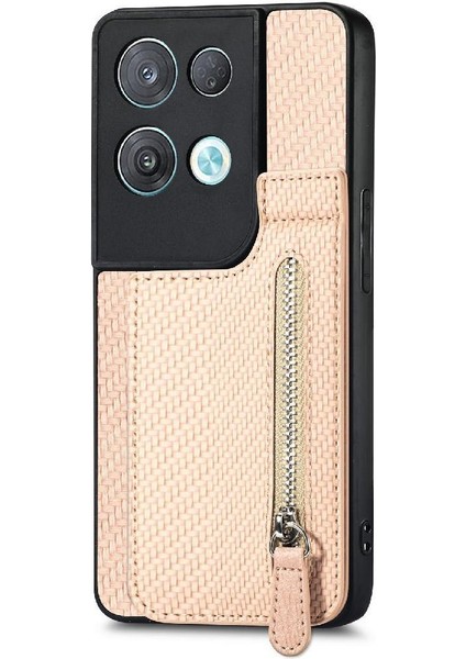 Oppo Oppo 8 Pro 5g Için Kılıf Fermuar Standı Cüzdan Crad Yuvası Manyetik Araba (Yurt Dışından)