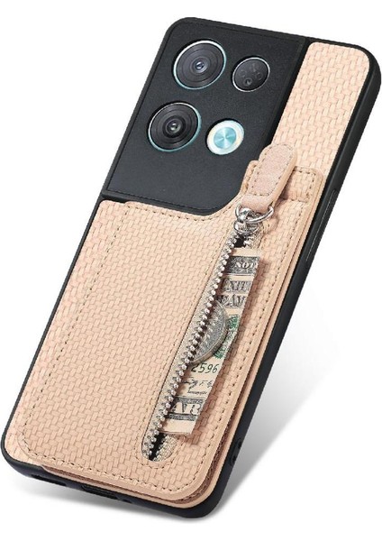 Oppo Oppo 8 Pro 5g Için Kılıf Fermuar Standı Cüzdan Crad Yuvası Manyetik Araba (Yurt Dışından)