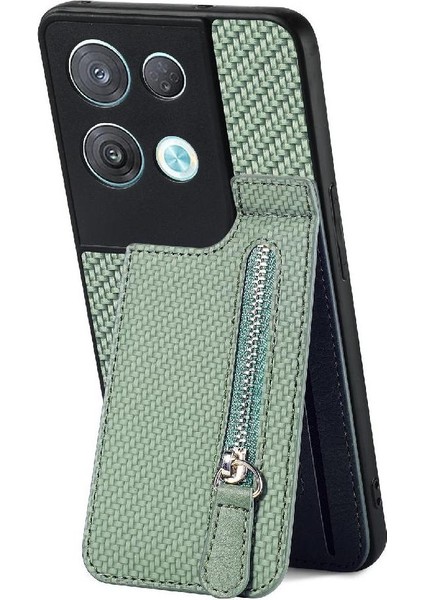 Oppo Oppo 8 Pro 5g Için Kılıf Fermuar Standı Cüzdan Crad Yuvası Manyetik Araba (Yurt Dışından)