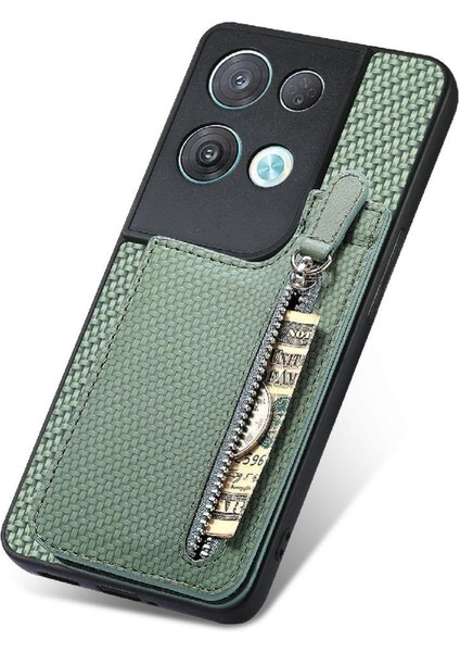 Oppo Oppo 8 Pro 5g Için Kılıf Fermuar Standı Cüzdan Crad Yuvası Manyetik Araba (Yurt Dışından)