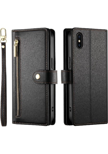 IPhone X/xs Cüzdan Çok Fonksiyonlu Iş Crossbody Kayış Için Flip Case (Yurt Dışından)